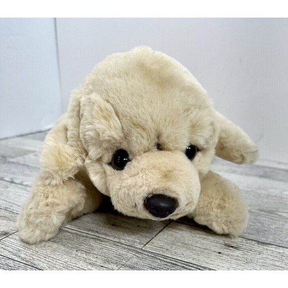 Plush FAO Schwarz Golden Retriever Lab Puppy Dog Realistic Stuffed Animal 14in - Picture 1 of 12